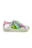 SNEAKERS DONNA IN PELLE INSERTI STAMPA PITONE BIANCO
