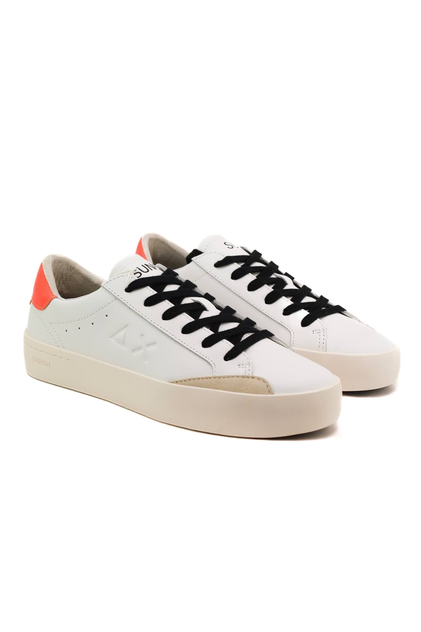 Sun68 Scarpe sneakers uomo in pelle bianco