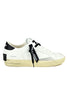 HERREN-LEDERSNEAKERS MIT WEISSEN KONTRASTFARBIGEN DETAILS