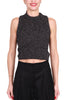 TOP SMANICATO IN LUREX NERO