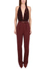 TUTA ELEGANTE CON TOP PAILLETTES SMANICATO BORDEAUX