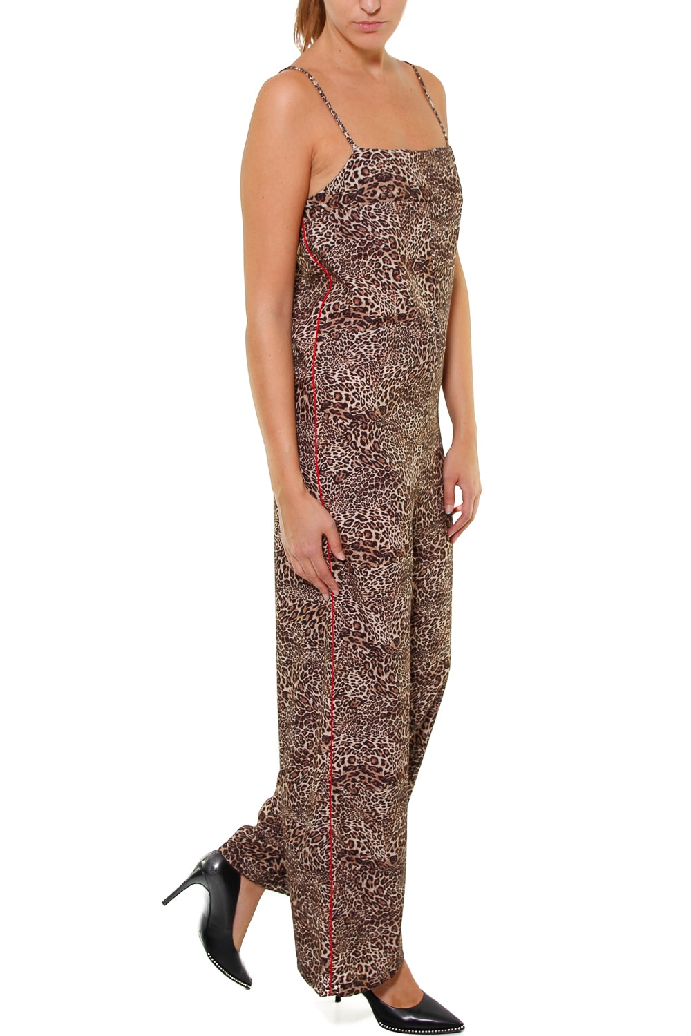 Vicolo tuta spallina stretta maculata nero